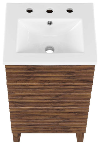 Render 18" Bathroom Vanity Cabinet - Walnut White