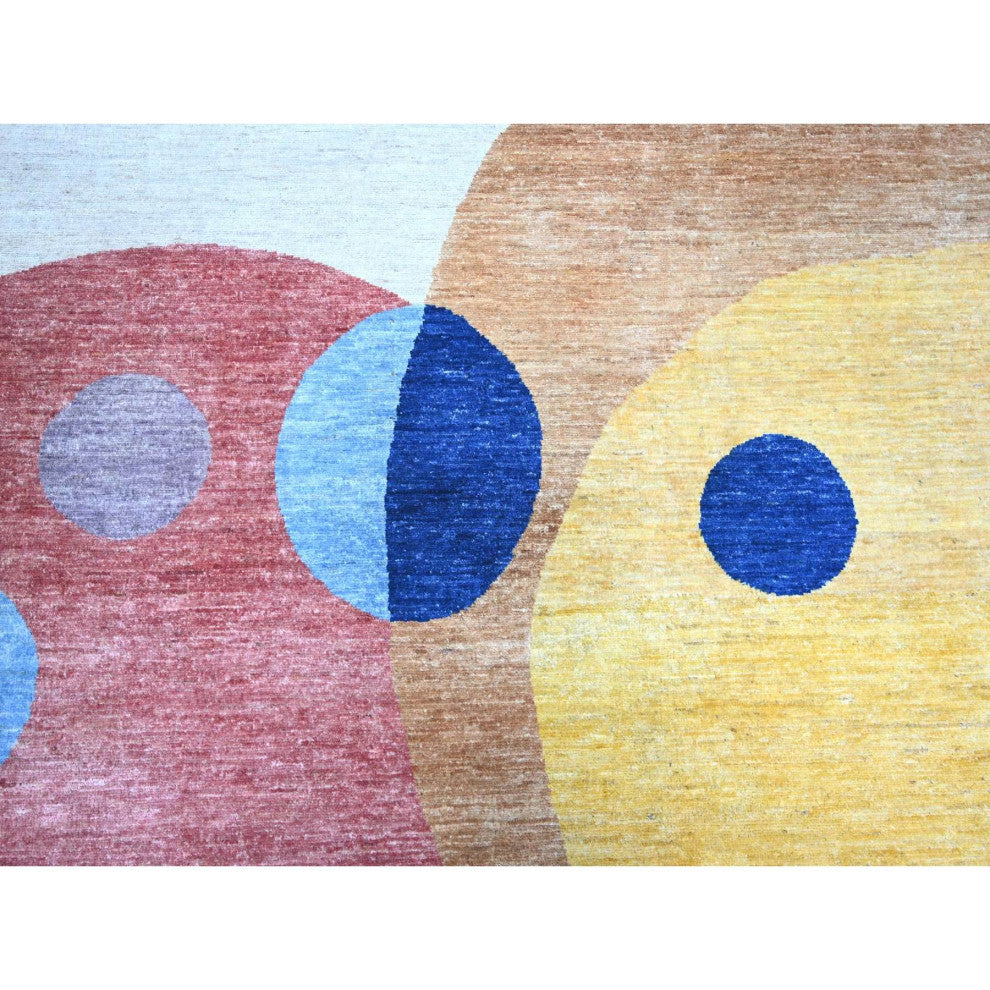 Colorful, The Circles Design 100% Wool Hand Knotted, Oriental Rug, 10'x13'9"
