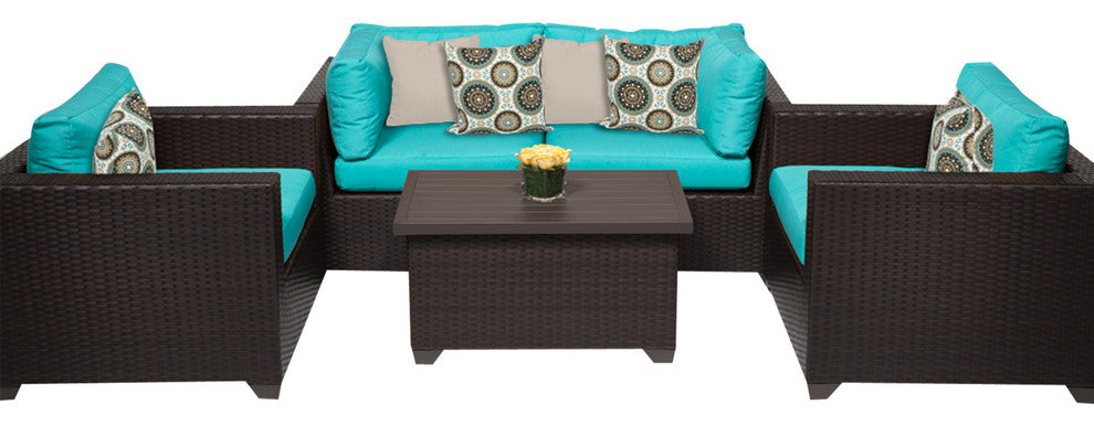 Belle 5 Piece Outdoor Wicker Patio Furniture Set 05b