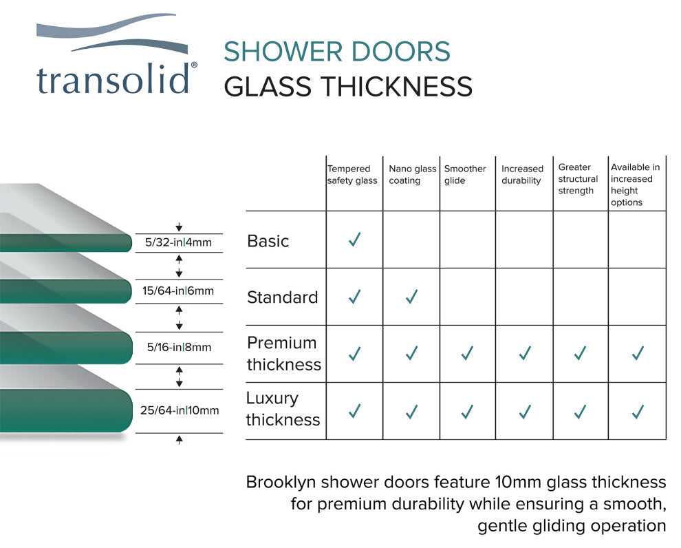 Brooklyn 60"x80" Frameless By-Pass Shower Door, Iron Glass, Champagne Bronze
