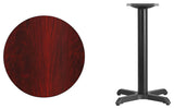 24" Round Mahogany Laminate Table Top With 22"x22" Table Height Base