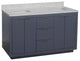 Stockholm 60" Bathroom Vanity, Marine Gray, Engineered Marble, Double