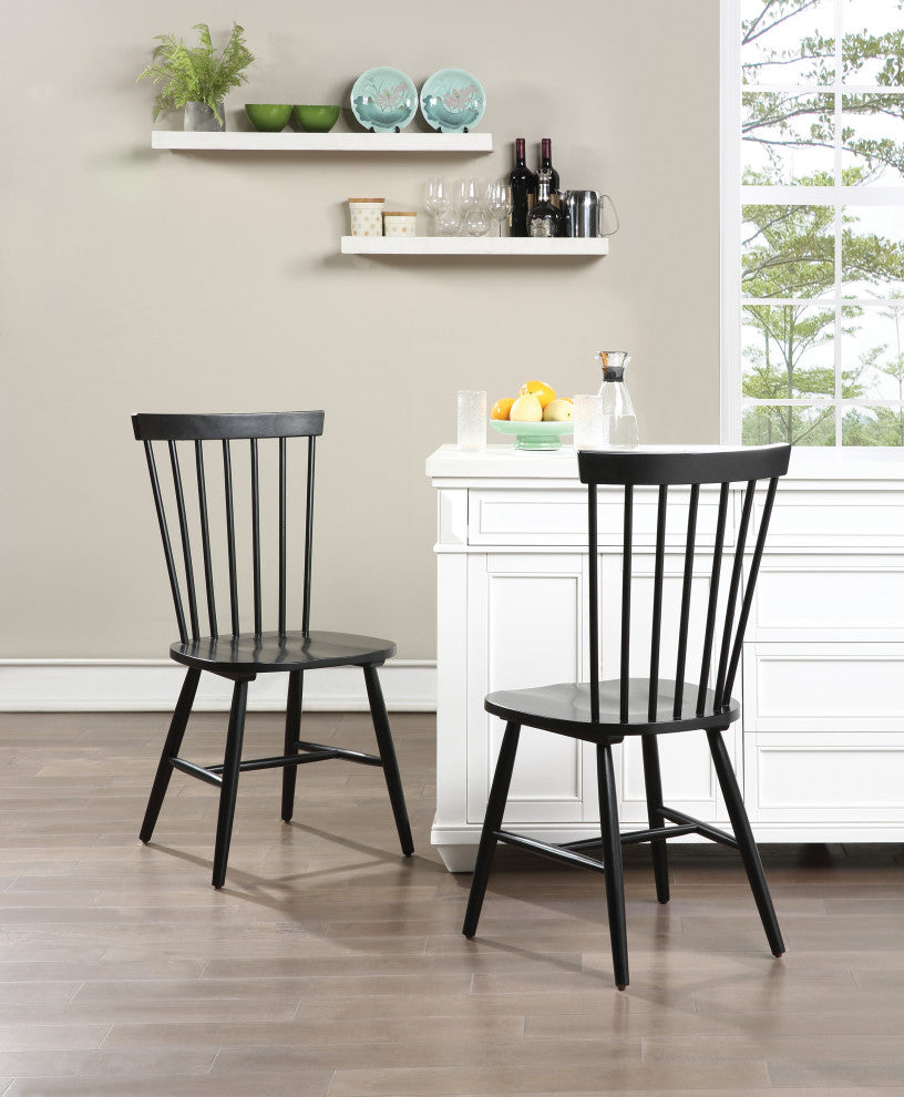 Eagle Ridge Dining Chair, Black Finish, Set of 2