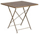 28" Square Gold Indoor-Outdoor Steel Folding Patio Table