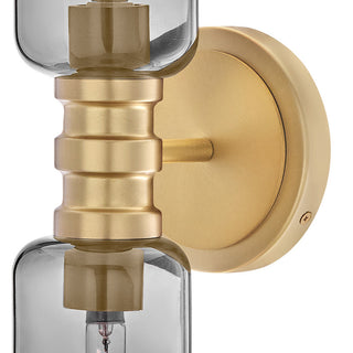 Lark Naomi Medium Two Light Sconce, Lacquered Brass