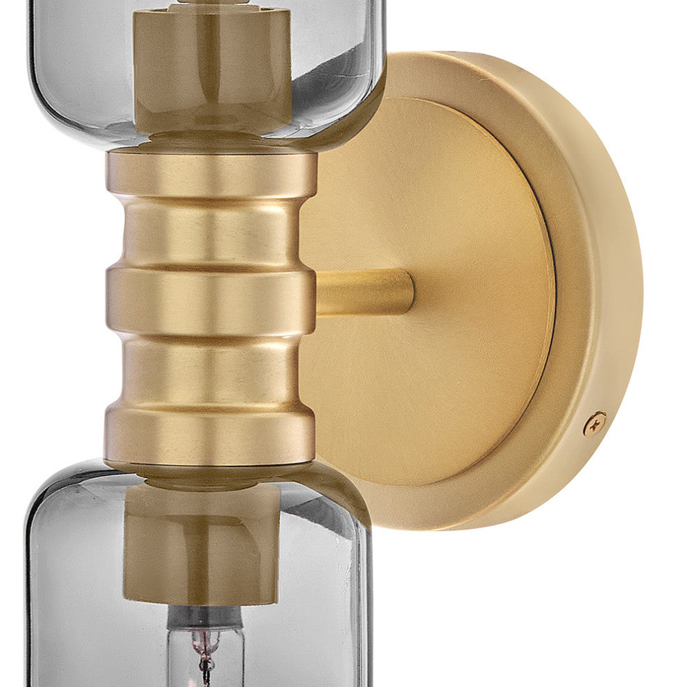 Lark Naomi Medium Two Light Sconce, Lacquered Brass