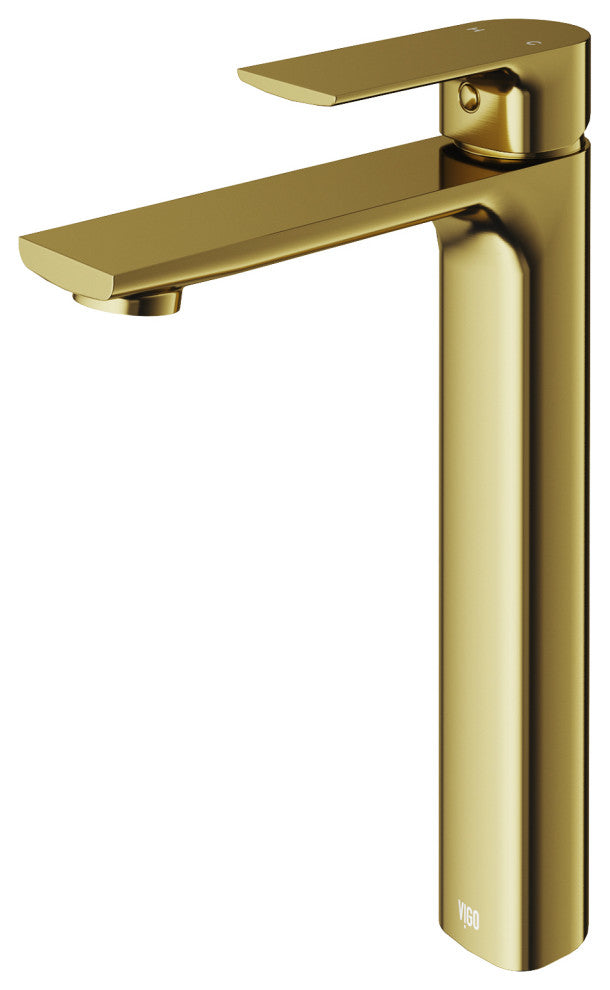 VIGO Norfolk 11" H Single Handle Single Hole Bathroom Vessel Faucet, Matte Brushed Gold