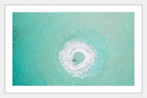 "Blue Vortex" Framed Painting Print, 18"x12"