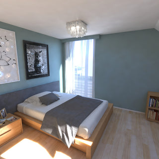 Elsa Capiz Shell 16" Square Flush Mount Satin Nickel