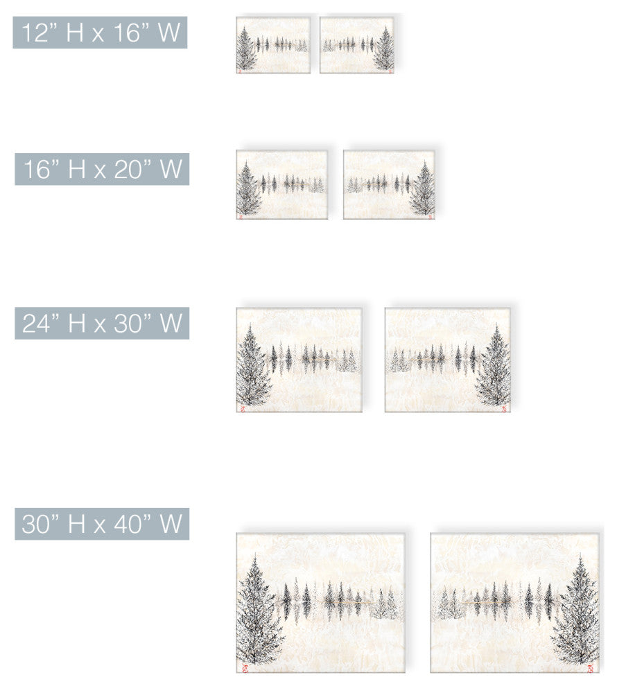 Monoscape V-II' 2 Piece Wrapped Canvas Wall Art Set by Karen Biery, 40"x30"