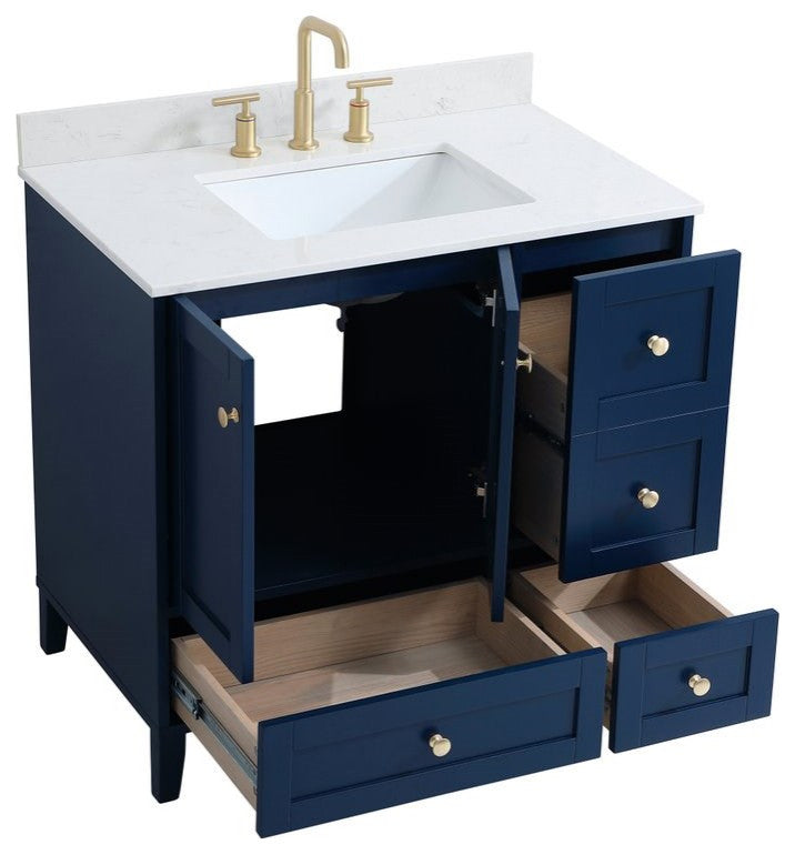 Elegant Decor Sommerville Bathroom Vanity Blue