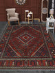 Fine Vintage Distressed Amie Red/Charcoal Rug, 6'9x10'0