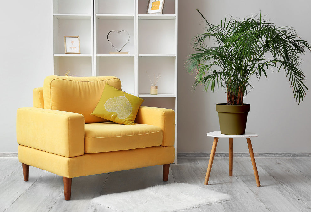 Leaf Study Accent Pillow, Mustard, 26"x26"