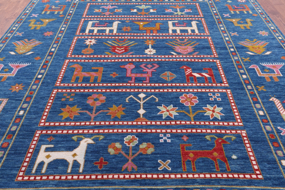 9' 1" X 12' 2" Persian Gabbeh Tribal Handmade Wool Rug - Q15840