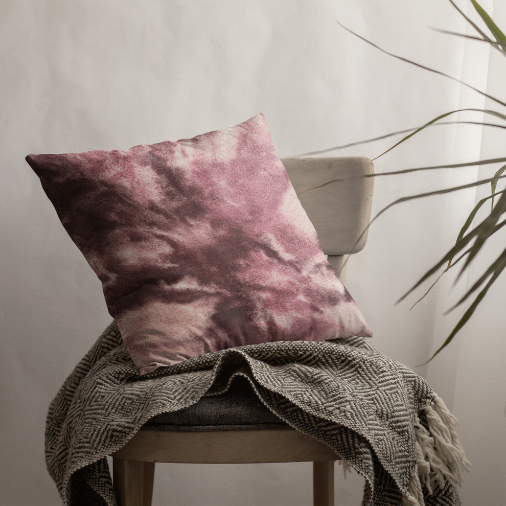 Plutus Rose Fureal Faux Fur Luxury Throw Pillow, Rose, 16" x 16"