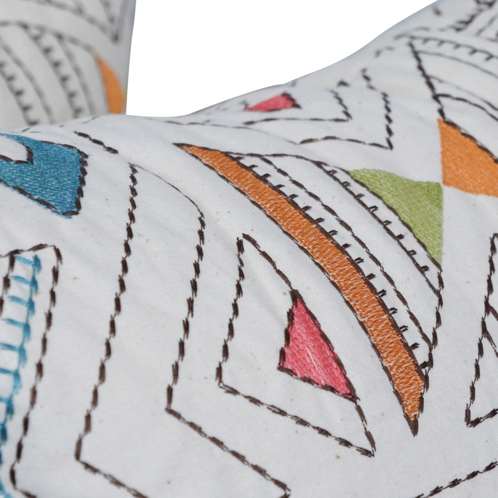 17" Jacquard Throw Pillows With Inserts, Set of 4, Barista Garden