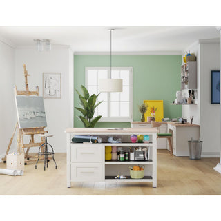 Markor Collection Three-Light Ecru Linen Shade Transitional Pendant