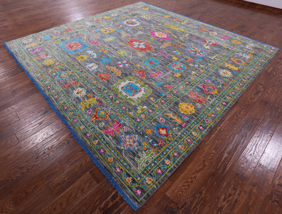 10' Square Turkish Oushak Handmade Wool Rug - Q14998