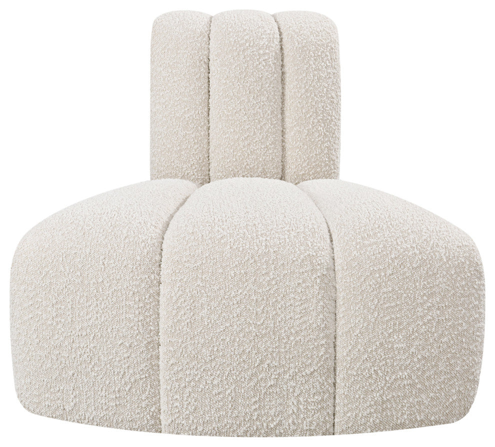 Arc Upholstered Modular Component, Cream, 1-Piece: Reverse Corner, Boucle Fabric