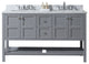 Winterfell 60" Double Bathroom Vanity Set, Gray
