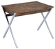 2 Drawers Writing Desk, Weathered Oak and Chrome