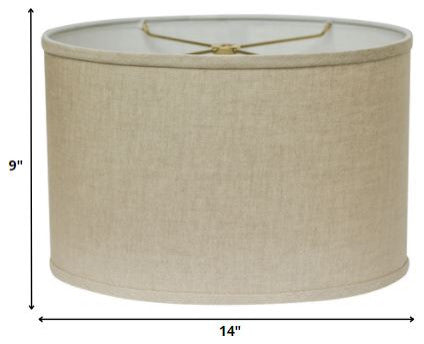 14" Dark Wheat Throwback Oval Linen Lampshade
