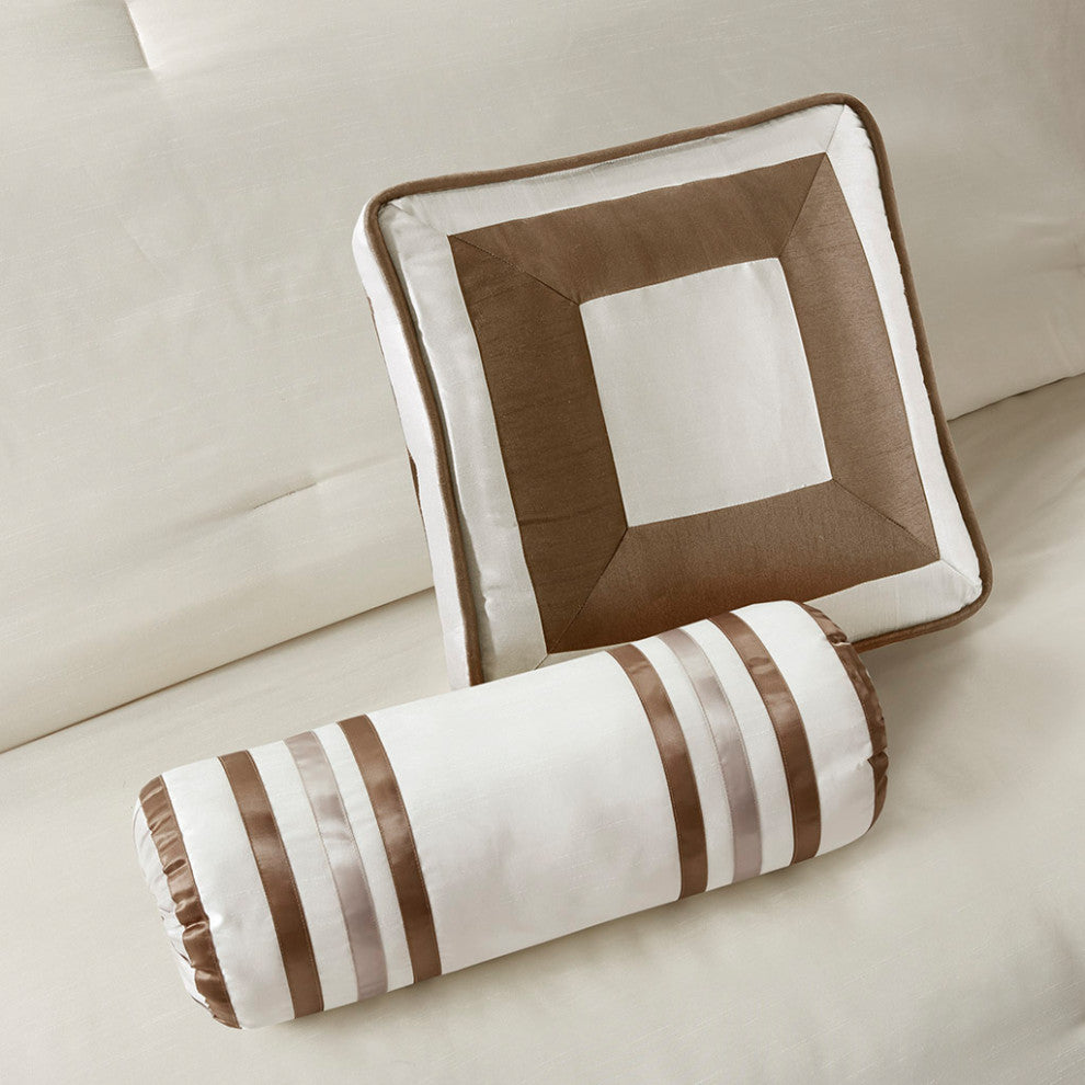 Madison Park Genevieve 7 Piece Comforter Set in Taupe/Brown