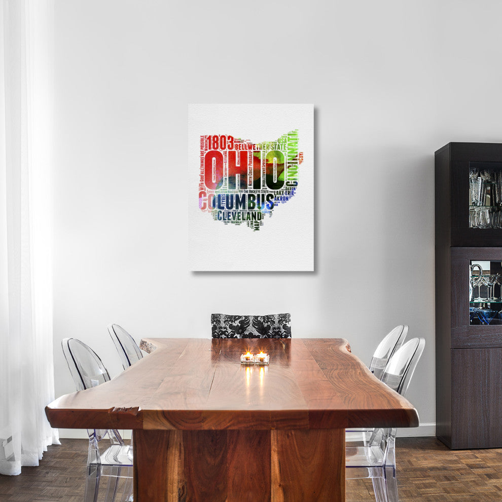 "Ohio Watercolor Word Cloud" Fine Art Print