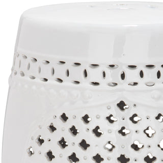 Safavieh Quatrefoil Garden Stool, White