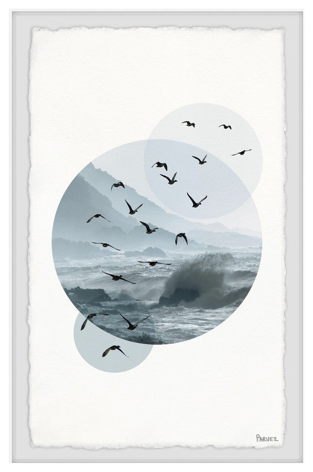 "Bird Waves" Framed Painting Print, 16"x24"