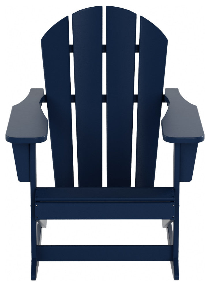 WestinTrends 2PC Outdoor Patio Porch Rocker Classic Adirondack Rocking Chair Set, Navy Blue