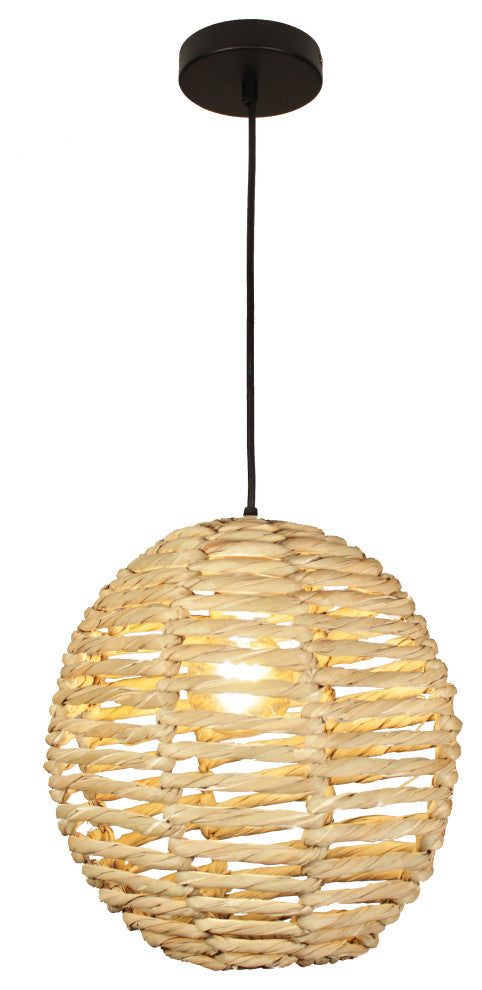 Tropical Natural Tule 1-Light Cream Globe Pendant