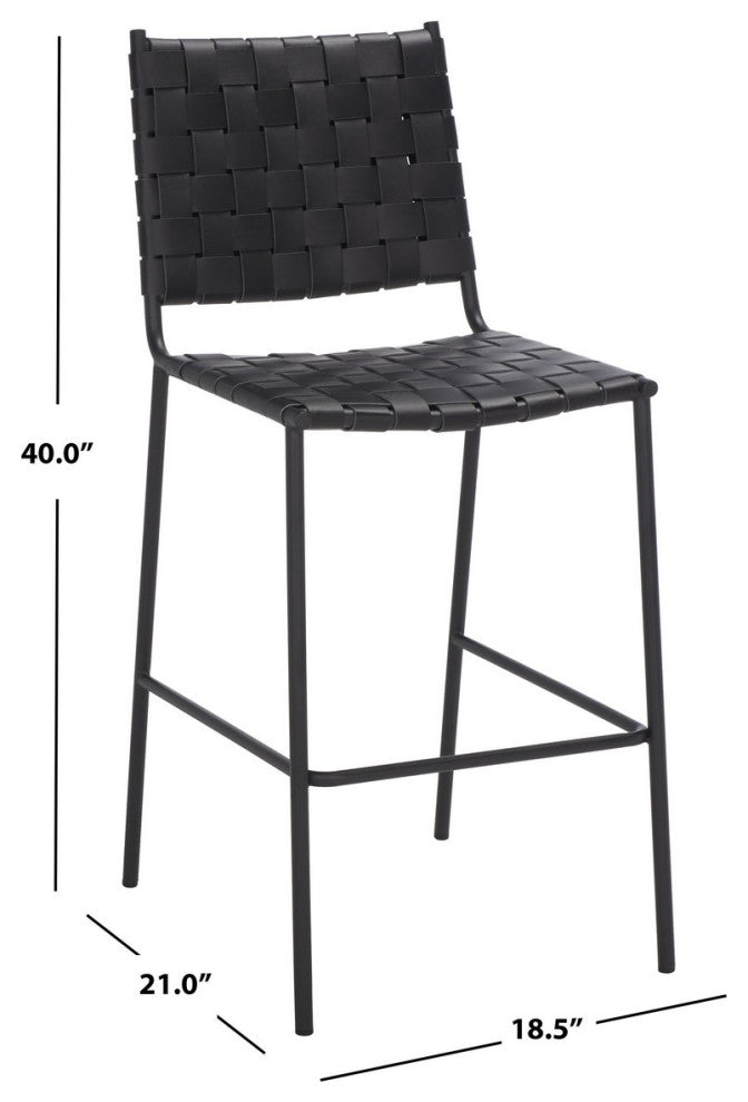Safavieh Bahari Woven Counter Stool, Black