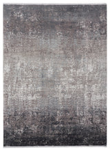 Weave & Wander Lindstra Rug, Silver Gray/Black, 7ft-9in x 11ft Rug