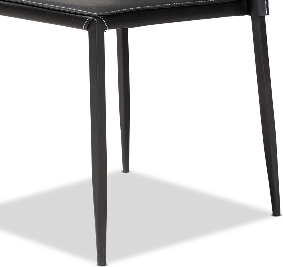 Pascha Faux Leather Upholstered Dining Chair, Set of 4, Black