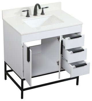 Home Living 22" Modern White-Light Bathroom Vanity