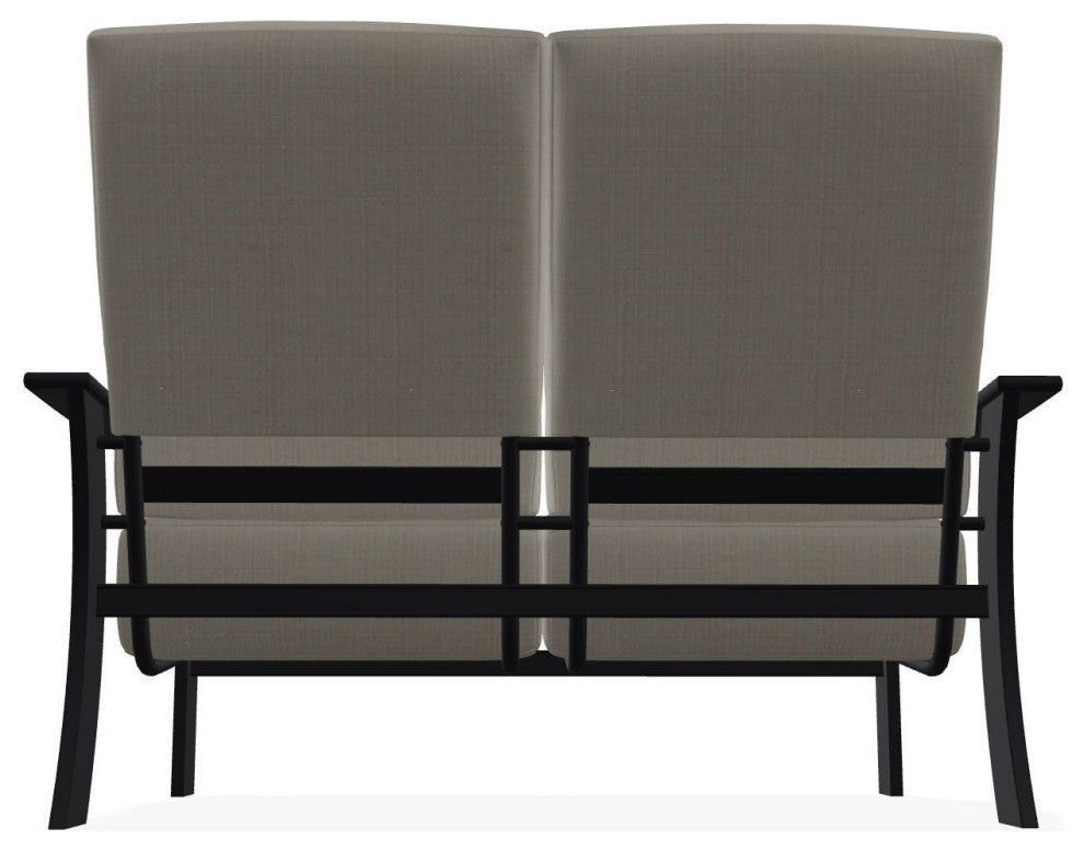 St. Catherine Deep Seat Outdoor Loveseat, Stone Linen/Black