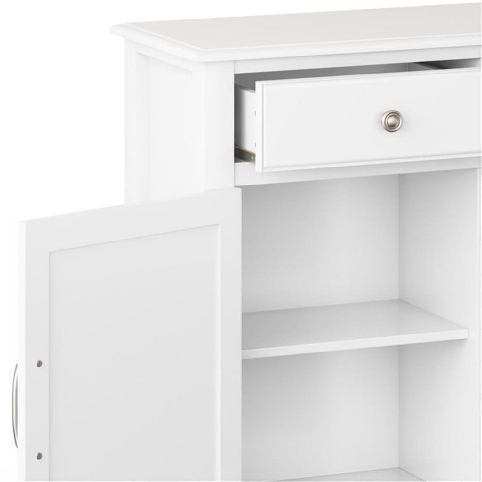 Connaught Solid Wood Entryway Storage Cabinet In White