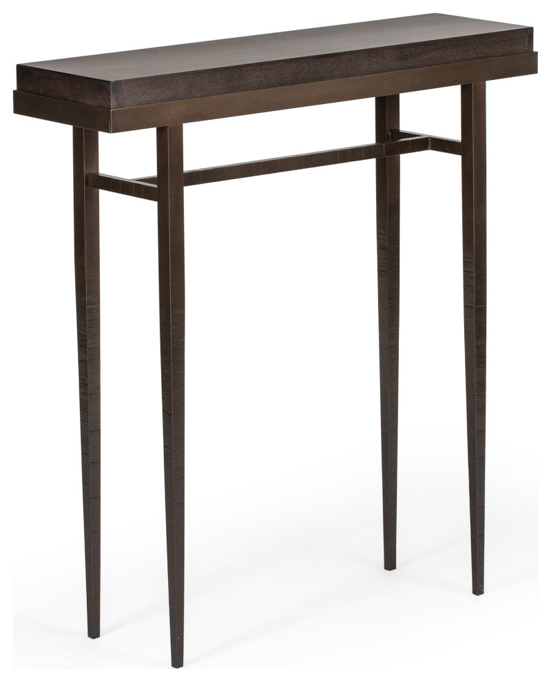 Wick 30" Console Table, Bronze Finish, Maple Espresso Accents