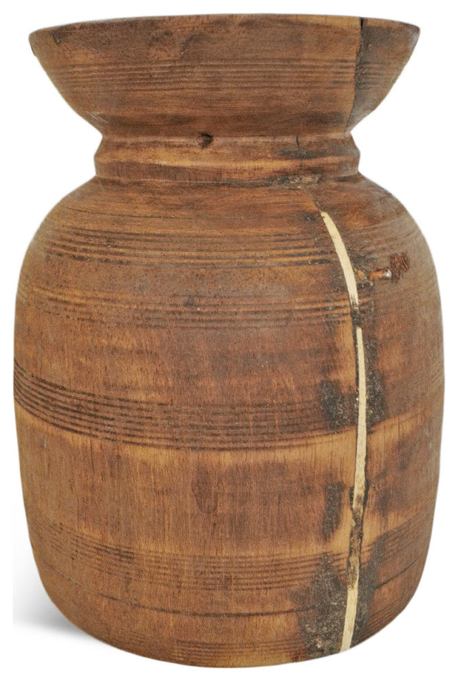 Consigned Old India Wood Pot 14