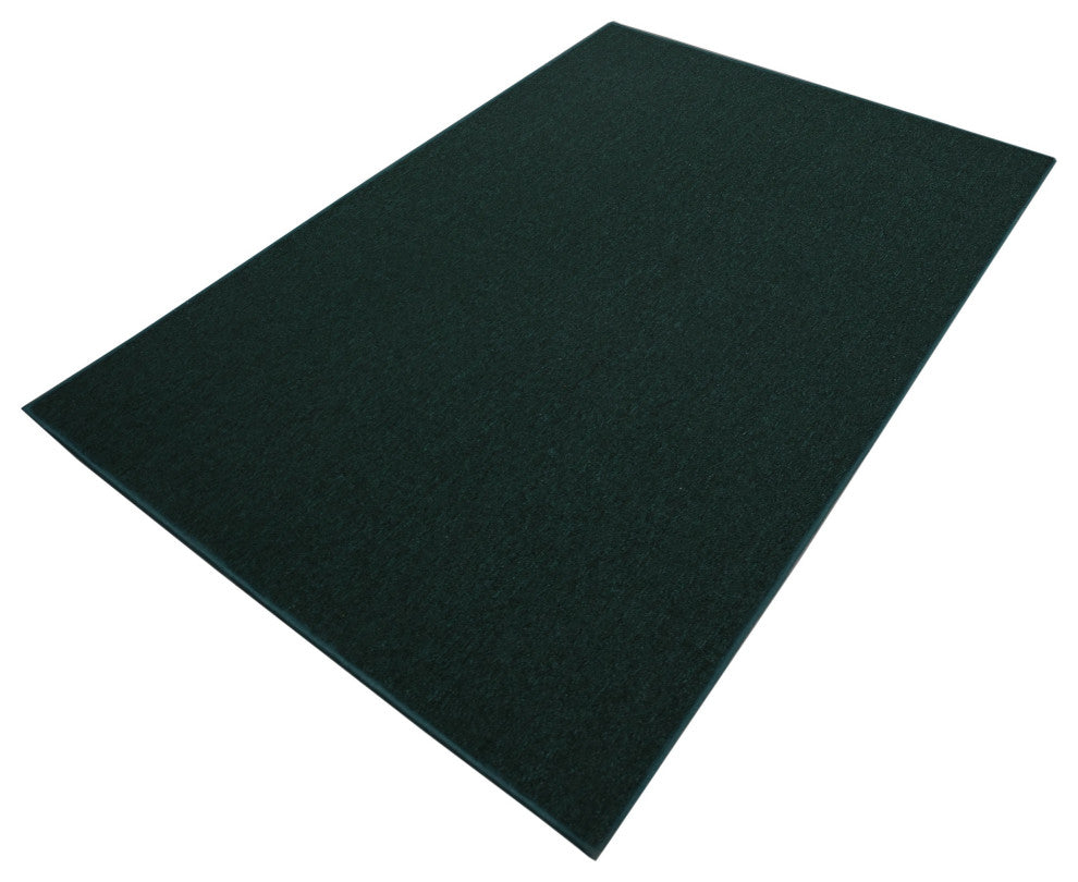 Modern Indoor/Outdoor Commercial Solid, Dark Green, 3' x 14', Area Rugs