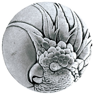 Cockatoo Knob Brilliant Pewter Small, Left Side, Right