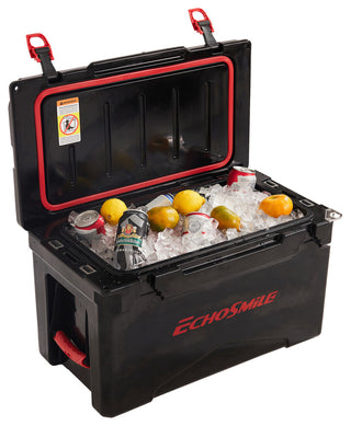EchoSmile 30 qt. Rotomolded Cooler, Black and Red