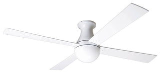 Ball Flush Mount Fan, Gloss White, 52"