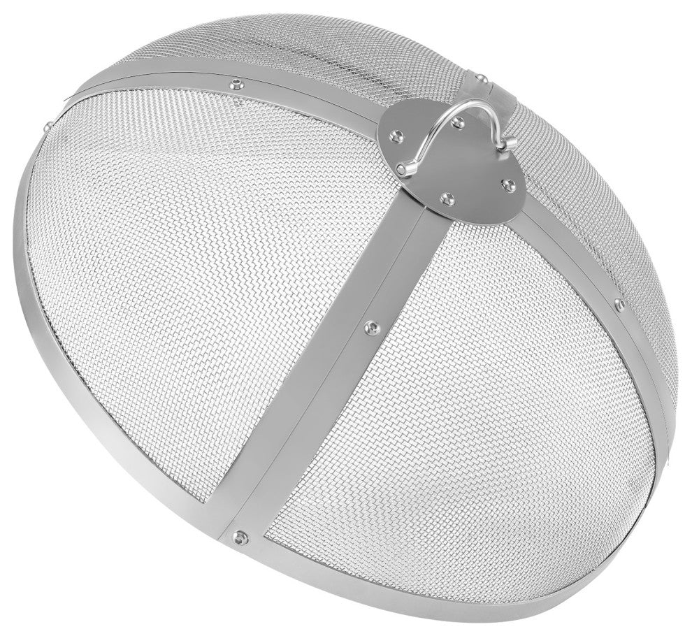 VEVOR 27" Round Firepit Spark Screen Cover Lid Stainless Steel Wood Burning
