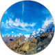 Alps Mountains In Switzerland, Landscape Disc Metal Wall Art, 36"