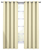 100% Blackout Diamond Woven Drapes, 2PC, Ivory, 108"x120"