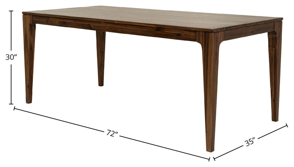 Allure 72" Wide Acacia Wood Dining Table, Brown