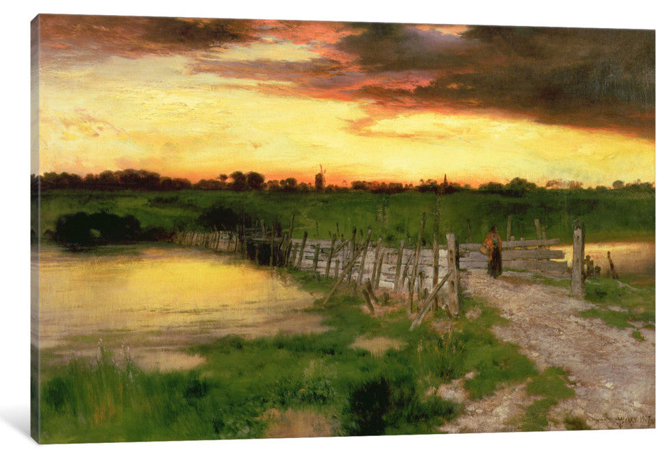 "The Old Bridge Over Hook Pond, 1907 " by Thomas Moran, Canvas Print, 40x26"