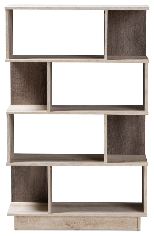 Teagan Modern and Contemporary Oak Finished Display Bookcase
